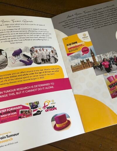 Charity event brochure design