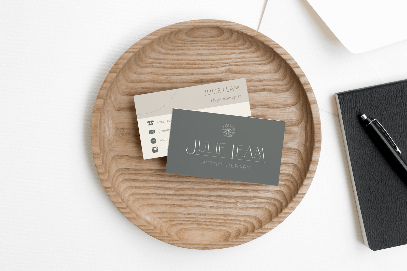 Julie Leam Hypnotherapist Business Card