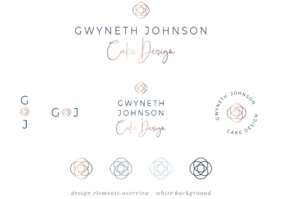 Wedding cake company logo suite